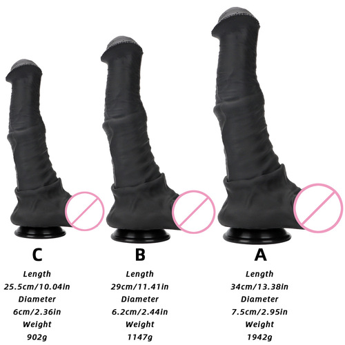 Black horse penis for men and women, extra large anal plug, anal plug, masturbation device, simulated penis, silicone soft anal expander