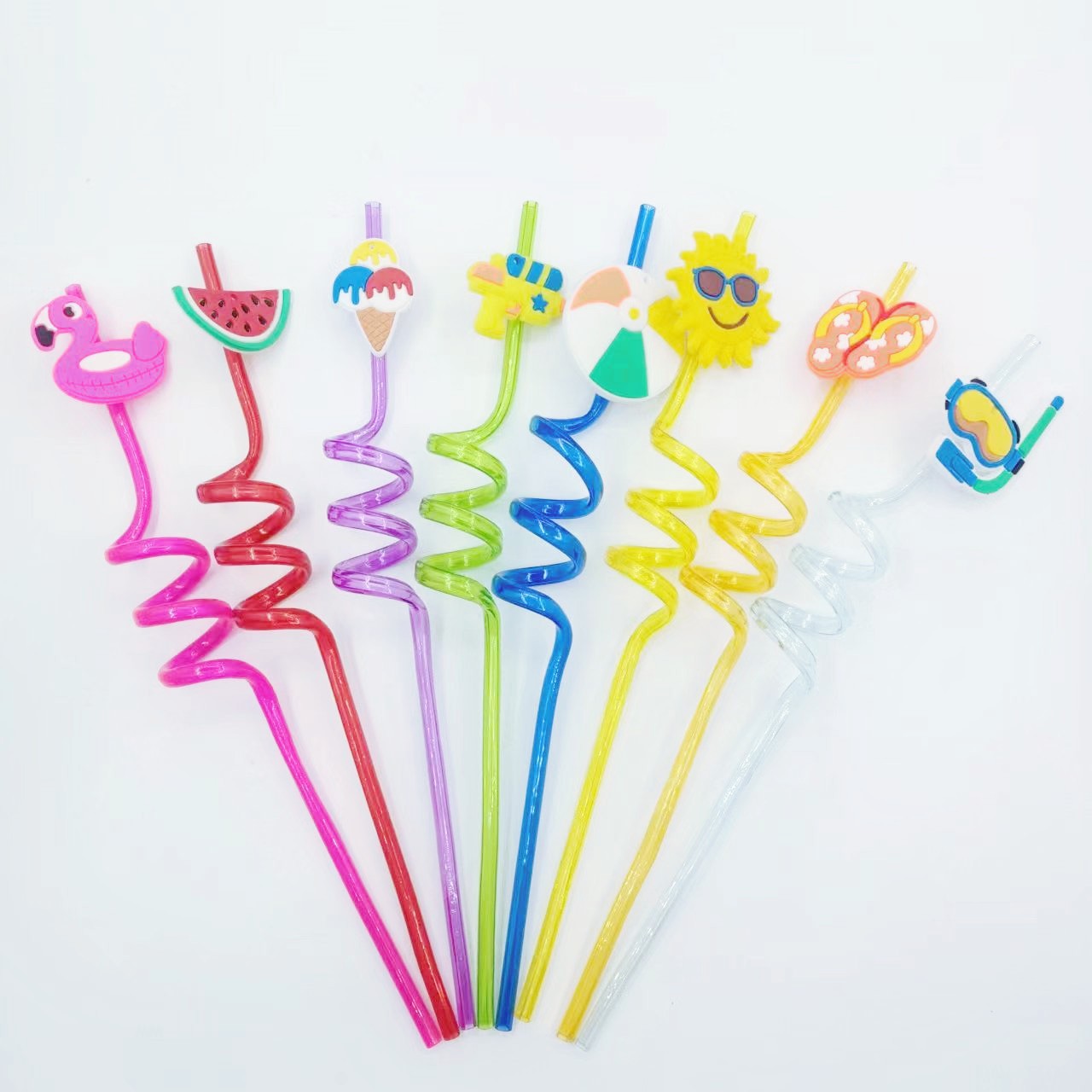 Cross-border PVC bar fiesta paja al por mayor forma creativa paja niños dibujos animados saludable juguete de paja de plástico