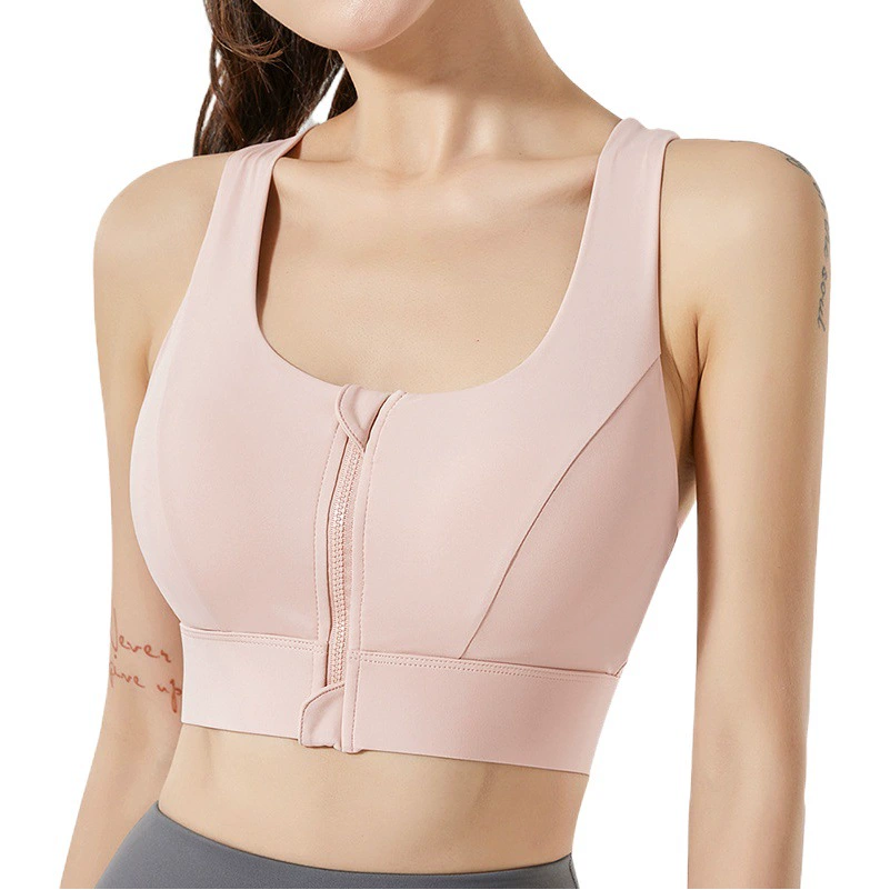 Спортивный бюстгальтер Chuanton на молнии спереди, противоударный, высокопрочный, универсальный, с фиксированной чашкой, верхняя одежда, жилет для фитнеса, йоги, бюстгальтер