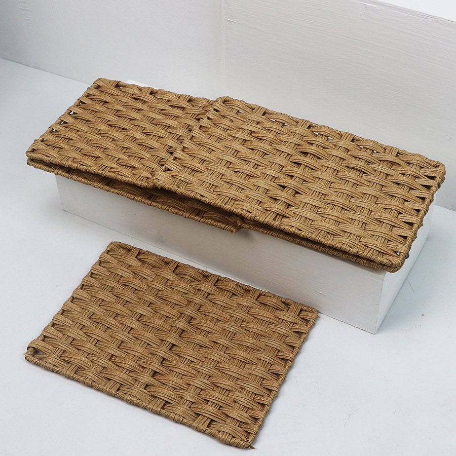 Cesta de almacenamiento de ratán creativa plegable simple ropa sucia ropa interior cesta de almacenamiento cuadrado juguete merienda cesta de almacenamiento