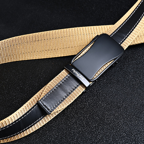 New 3.5CM automatic buckle nylon belt men's business casual belt canvas thickened alloy cross-border belt