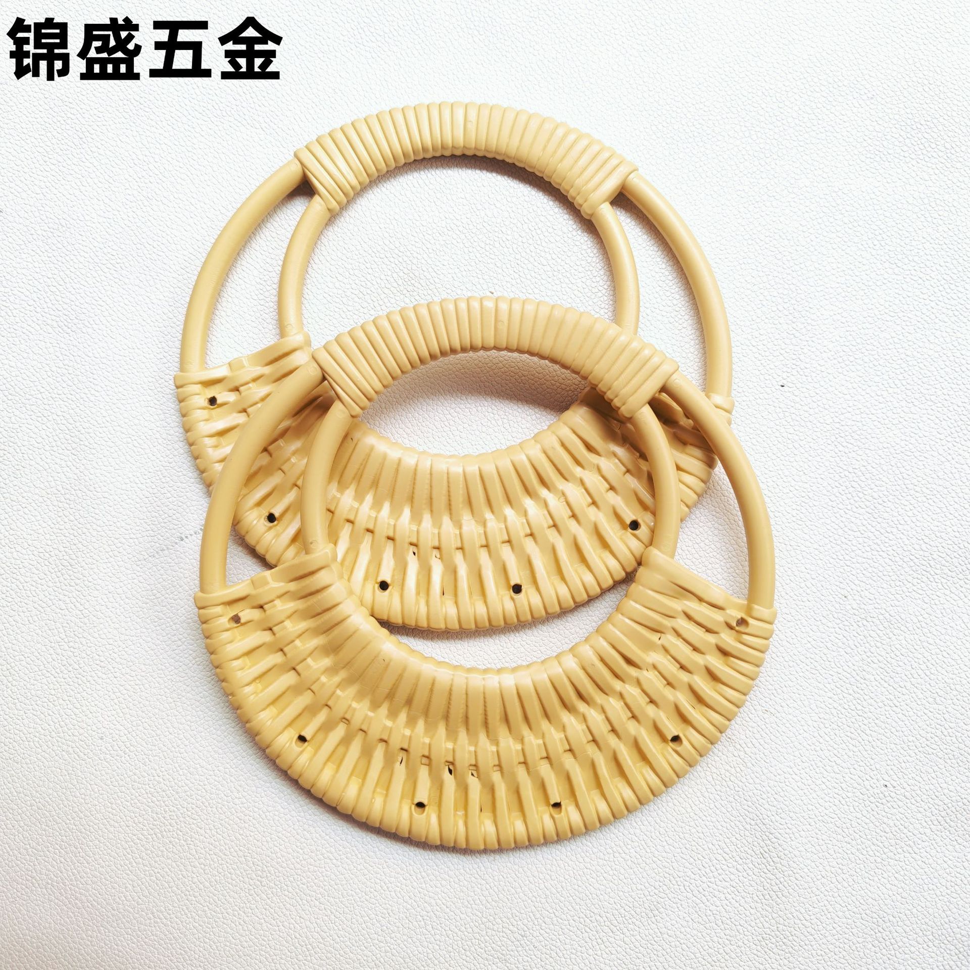 Round Imitation Rattan Handle, Plastic Rattan Handle, Woven Bag Handle, Handmade Bag Handle, Clasp