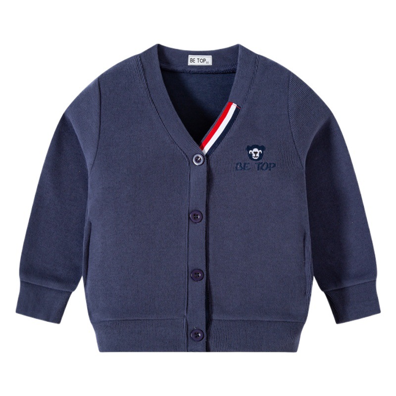Betop ropa para niños 2023 primavera y otoño nuevos niños abrigo francés hilo superior suéter bordado cardigan