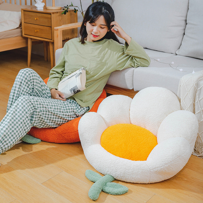 Flower Cushion Futon Home Floor Lazy Person Sitting Pier Bedroom Tatami Bay Window Mat Floor Fat Mat Plush Winter