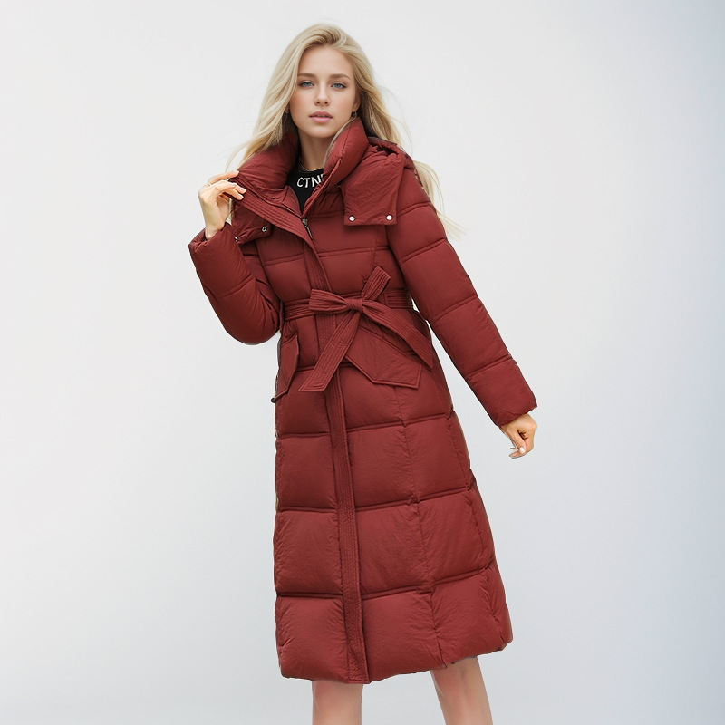 Women's Winter Coat Thickened Warm Cotton Jacket With Waist Detail_voghion.com