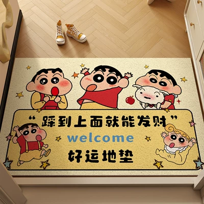 Avtomobil döşəmə paspasları Dirt-Resistant Foot Mat - good-luck-crayon-shin-chan-yellow-coil-mat-6090cm-70-customer-choice