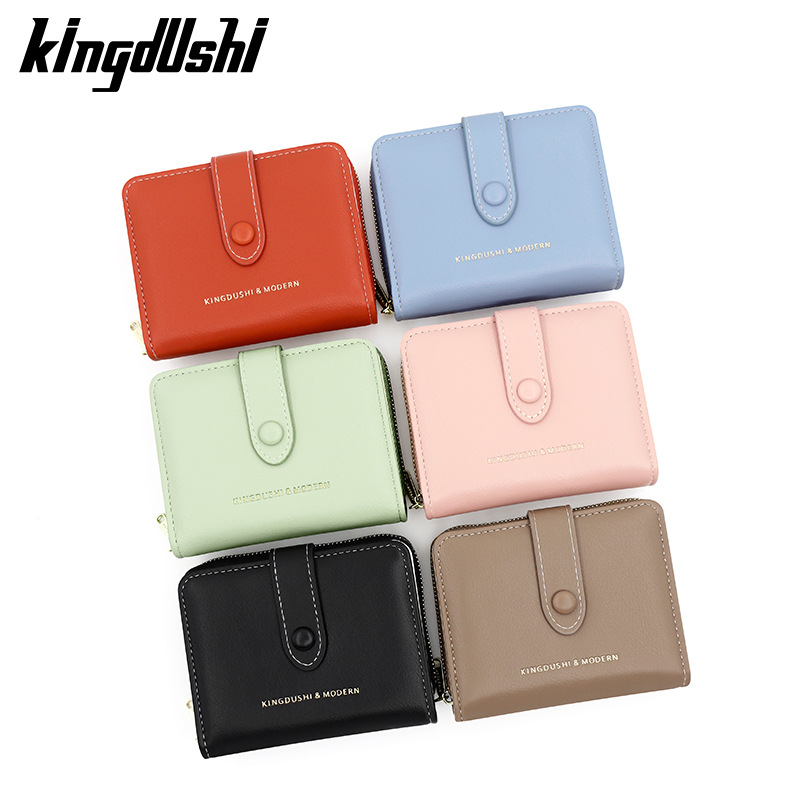 Corea moda hebilla señoras billetera corta de gran capacidad Multi-Tarjeta cero cartera tarjeta fabricantes al por mayor