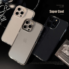 高級感16Promax純色透明iPhone17スマホケース、13対応、耐衝撃フレーム、15対応、ソフト11シリコン