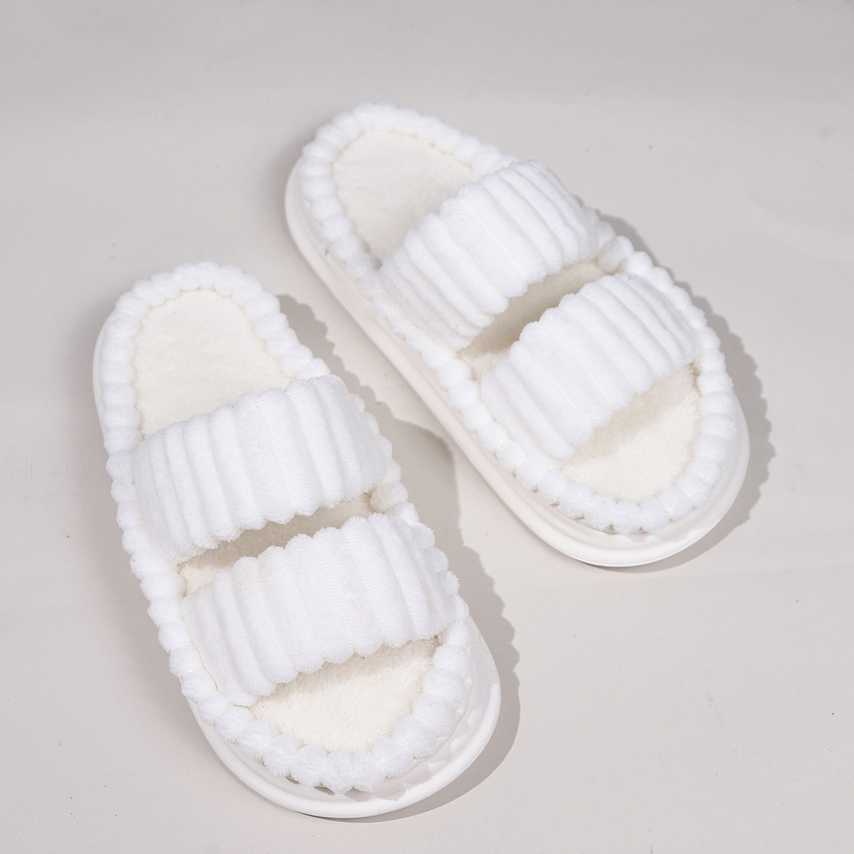 Woman Fleece Closed-Toe Winter Autumn Outdoor Bedroom Warm Thermal Memory Foam Indoor Shoes House Shoes_voghion.com