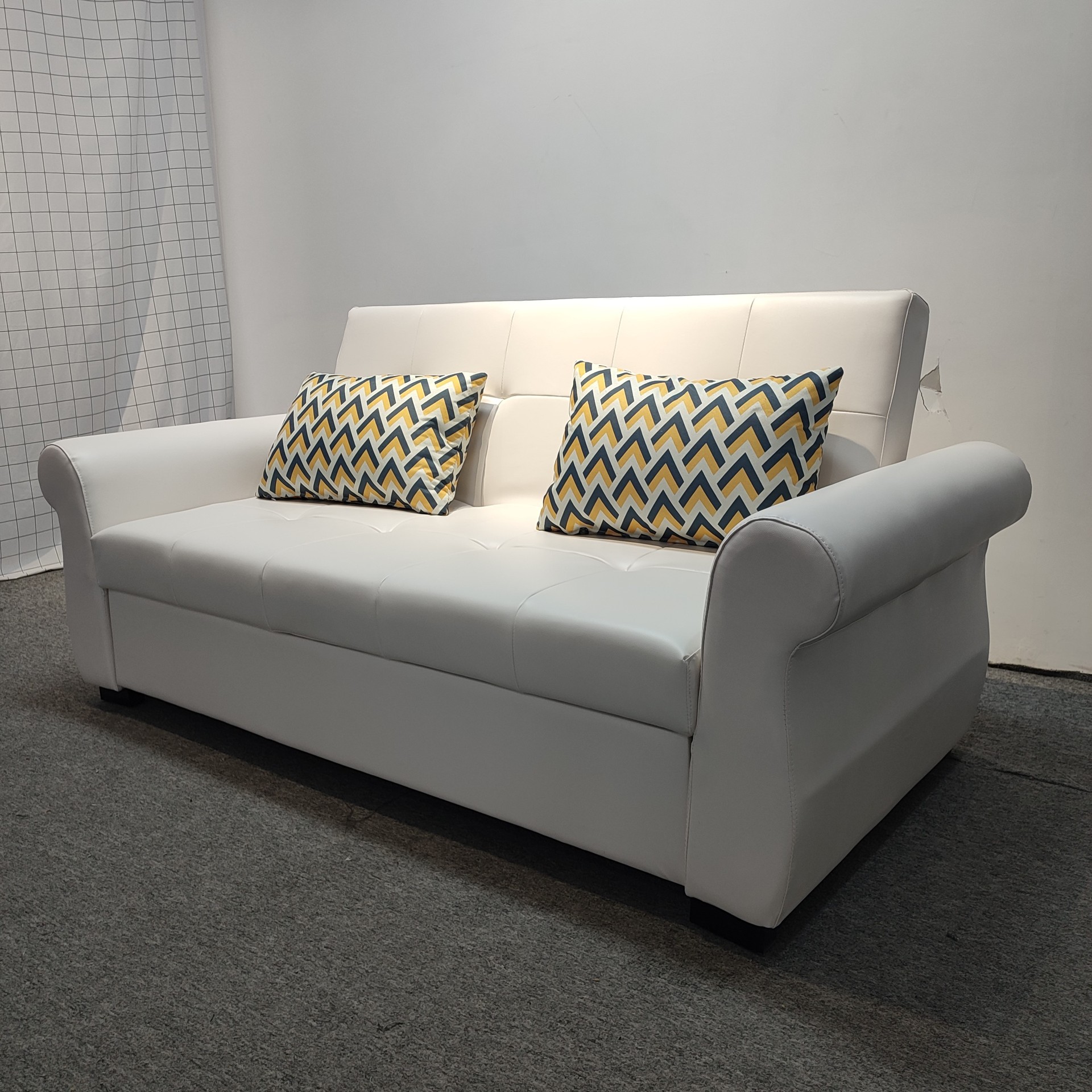 Art de cuero multifuncional moderno simple sofá cama plegable en la sala de estar dormitorio 1 apartamento pequeño tipo de casa peinado