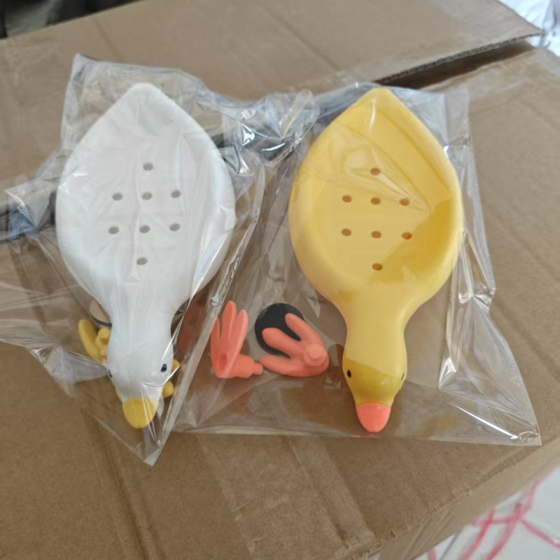 可爱小黄鸭子肥皂盒沥水不积水卫生间洗手台新款香皂盒小鸭子批发|undefined