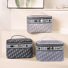 老花時尚便攜手提洗漱包 大容量化妝包 旅行防水PU皮化妝品收納包