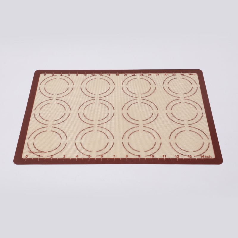 Amazon macaron estera de horno de fibra de vidrio resistente a altas temperaturas antiadherente estera de amasado de silicona de platino de grado alimenticio estera para hornear