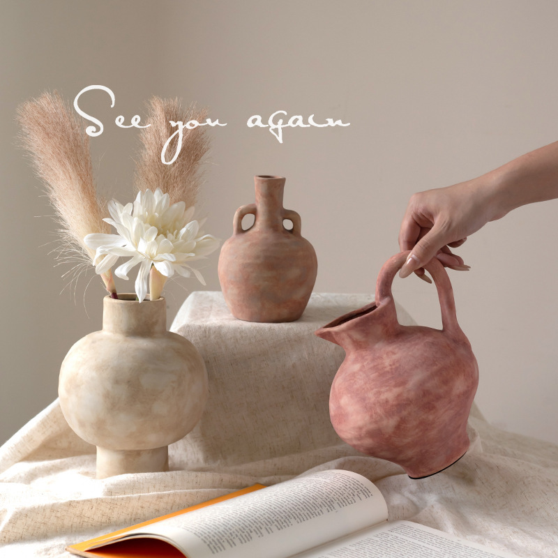 Middle Ancient Handmade Ceramic Flower Bottle Silent Style Ceramic Art Living Room Homestay Flower-arranging Flowers Hydroponic Dining Table Decorations Ornaments Middle Ancient Handmade Ceramic Flower Bottle Silent Style Ceramic Art Living Room Homestay Flower-arranging Flowers Hydroponic Dining Table Decorations Ornaments