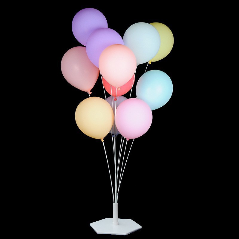 Feliz Asamblea Globo Rojo columna soporte empalme boda fiesta de cumpleaños base hexagonal flotante al por mayor
