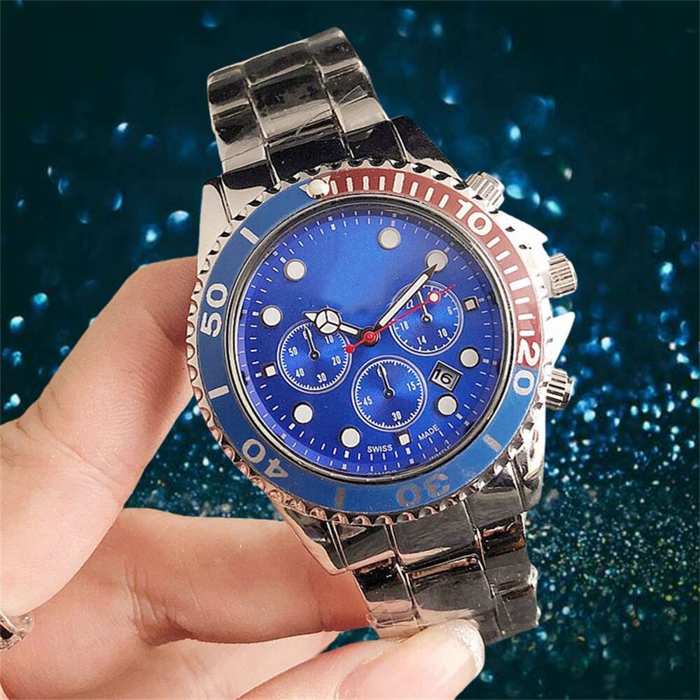 Round Large Dial Watch for Women, Three-Eye Sports Men's Watch, Niche Accessible Luxury High-End Sports Workplace Women's Watch