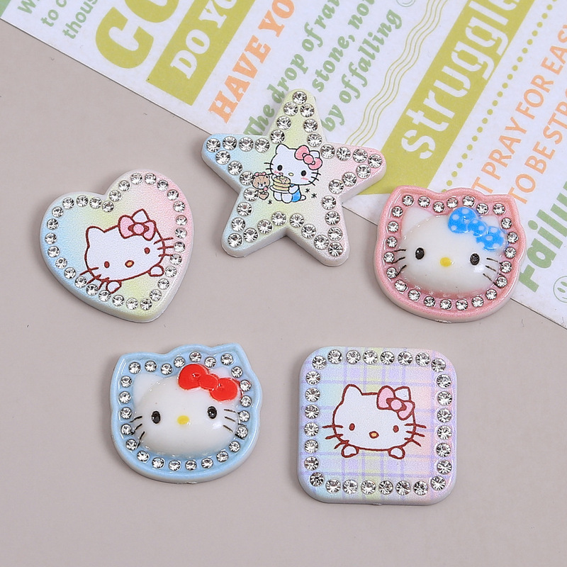 キュートでかわいいダイヤモンドニャーニャー手作り diy クリーム接着剤アクセサリー樹脂アクセサリージュエリーヘアピン材料パッケージ卸売|undefined