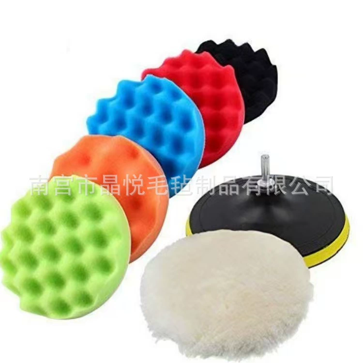 3-7 дюймов набор из 8 частей автомобиля воск красоты диск волосяной шатик волновое губчатое колесо самоклеящийся шерстяной шар набор