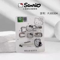 Новая подлинная бесшовная заколка для волос Sanrio Hello Kitty высокого качества серебряной серии с челкой 00304