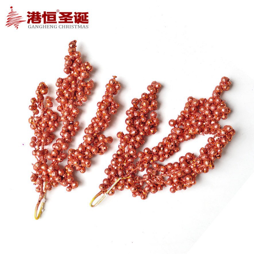 Simulación de espuma pequeña cadena de fruta roja Navidad boda decoración del hogar fruta Rama de Navidad fruta oreja rama cadena