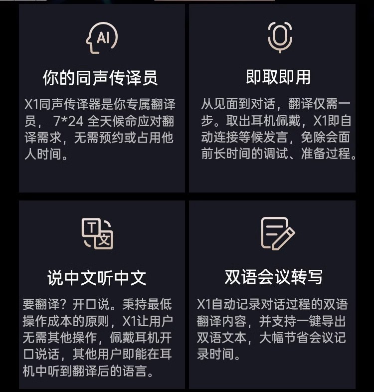 The Time and Space Pot X1 translator, simultaneous translator, simultaneous interpretation, translation headphones, multi-person conference, multi-language dialogue Item Picture