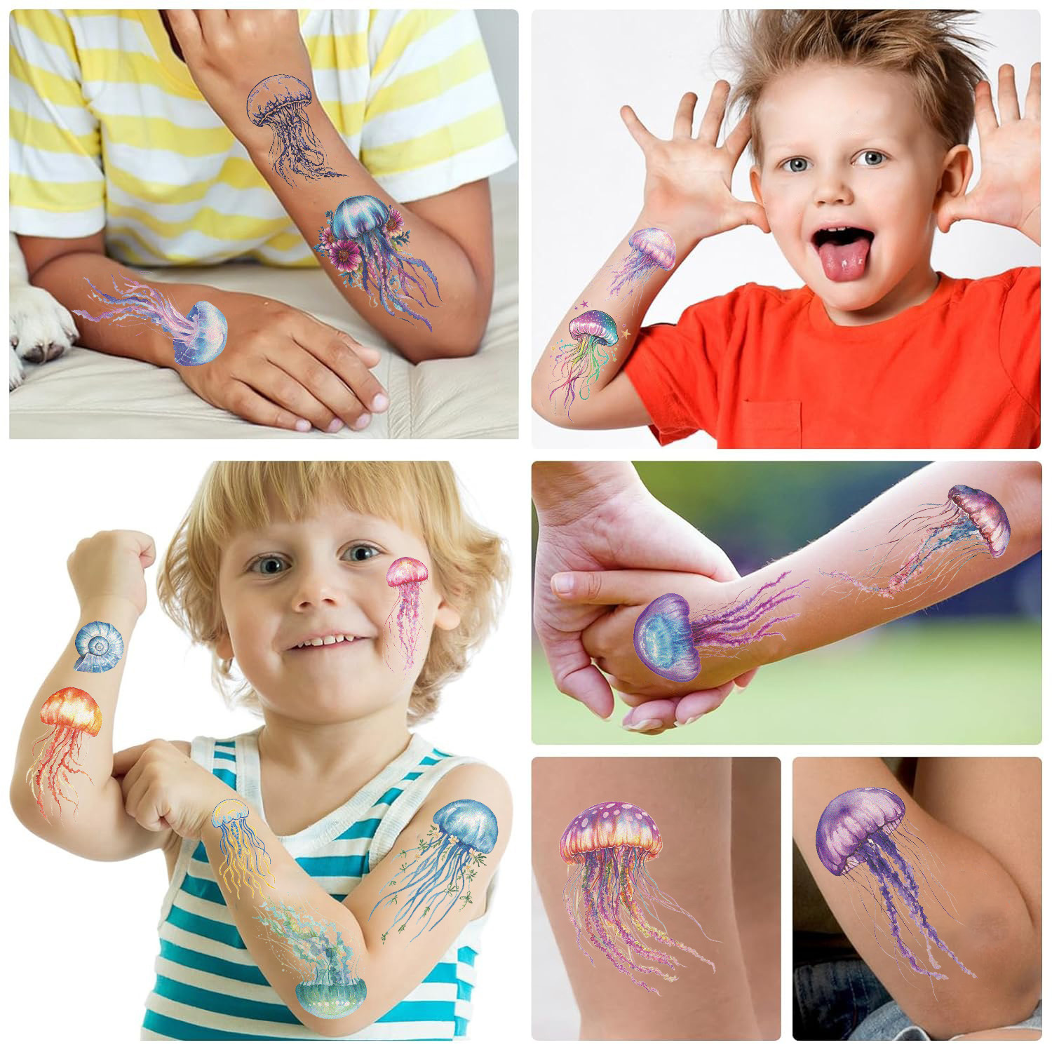 18g Weight tattoo stickers Event & Party Supplies 10 PCS/Package Quantity Party Occasion transfer stickers Material Jellyfish Pattern Jellyfish Transfer Stickers Tattoos & Body Art 10 PCS/Package 6