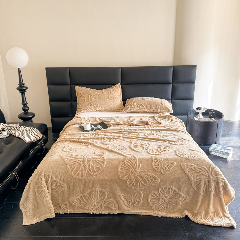 Exportaciones transfronterizas exclusivas para el comercio exterior, nueva manta de jacquard de mariposa Tafu, terciopelo de cordero, terciopelo de leche, terciopelo Falai