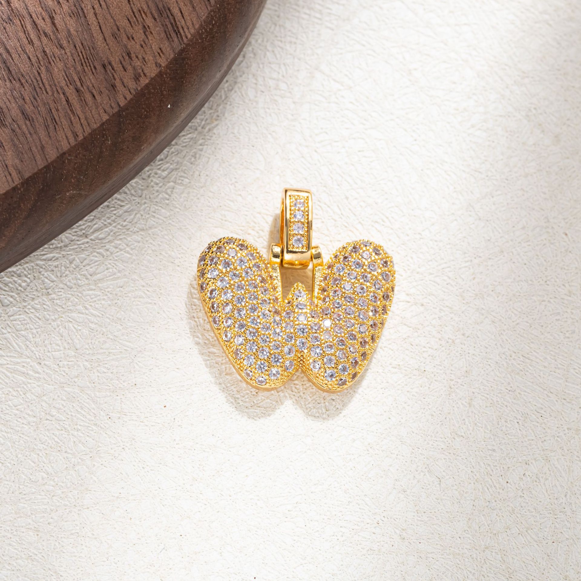 7g Weight Pendant Jewelry Making Type Golden Plated Plating Material Zircon Inlay Material 1 Piece Quantity Casual Occasion Copper Material Letter Pattern Women's Gender Simple Style Style Plating Craft 1 Piece Copper Zircon Letter Pendant 24