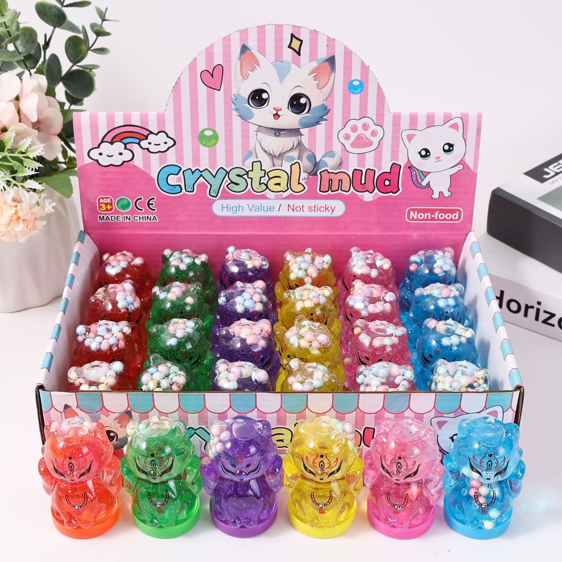 24 piezas de pegamento espumoso de cristal, pegamento M seguro, no tóxico, no pegajoso, juguete educativo, arcilla DIY.