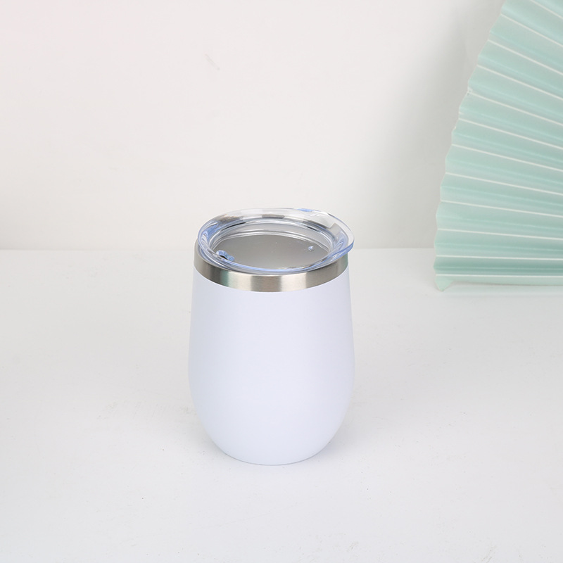 Transfronterizo dedicado 12oz taza de cáscara de huevo doble capa de acero inoxidable taza de regalo creativo en forma de U taza de vacío del coche logotipo impreso