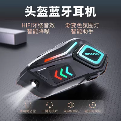 Panoramic Stereo Sound, Built-In Flashlight, Motorcycle Helmet Headset