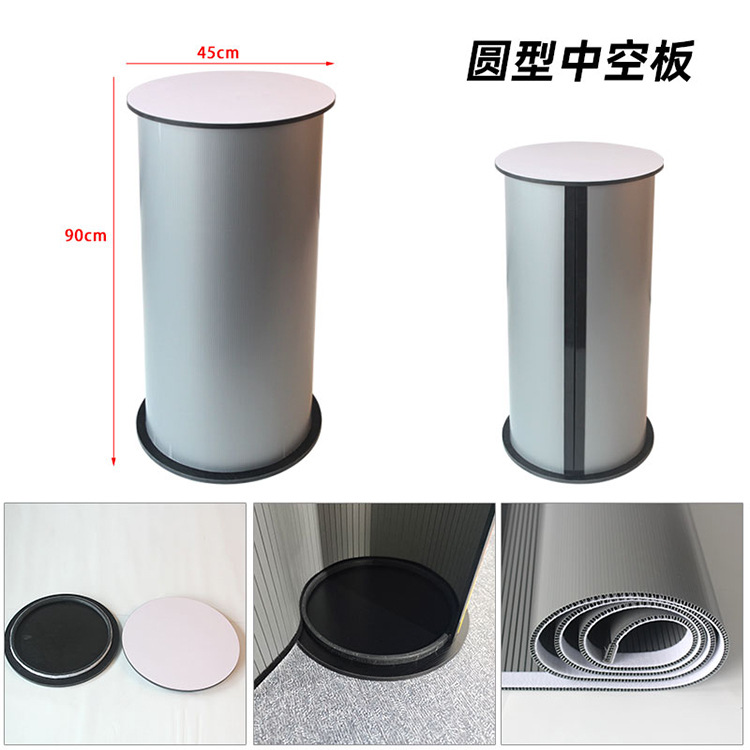 Mesa de Promoción de Tablero Hueco de Fábrica de Shanghái, Mesa de Exhibición de Plástico Curva y Recta Plegable y Portátil, Stand de Recepción Inmobiliaria image 10