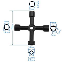 New versatile electronic control cabinet elevator water meter valve key black cross with head key wrench wholesale