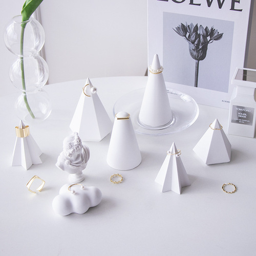 Ring holder plaster decoration geometric ring decoration ornaments internet celebrity ins home decoration simple jewelry stand props