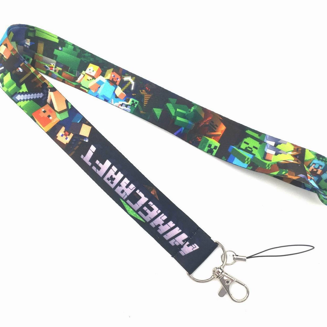 Minecraft Nylon Thermal Transfer Digital Printing Box Card Camera Student Hanging Neck Rope