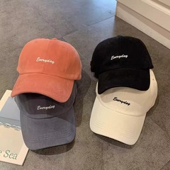 Korean style lettered baseball cap for women, summer student, versatile, ins fashion brand, Japanese style soft top sunshade baseball cap for men 