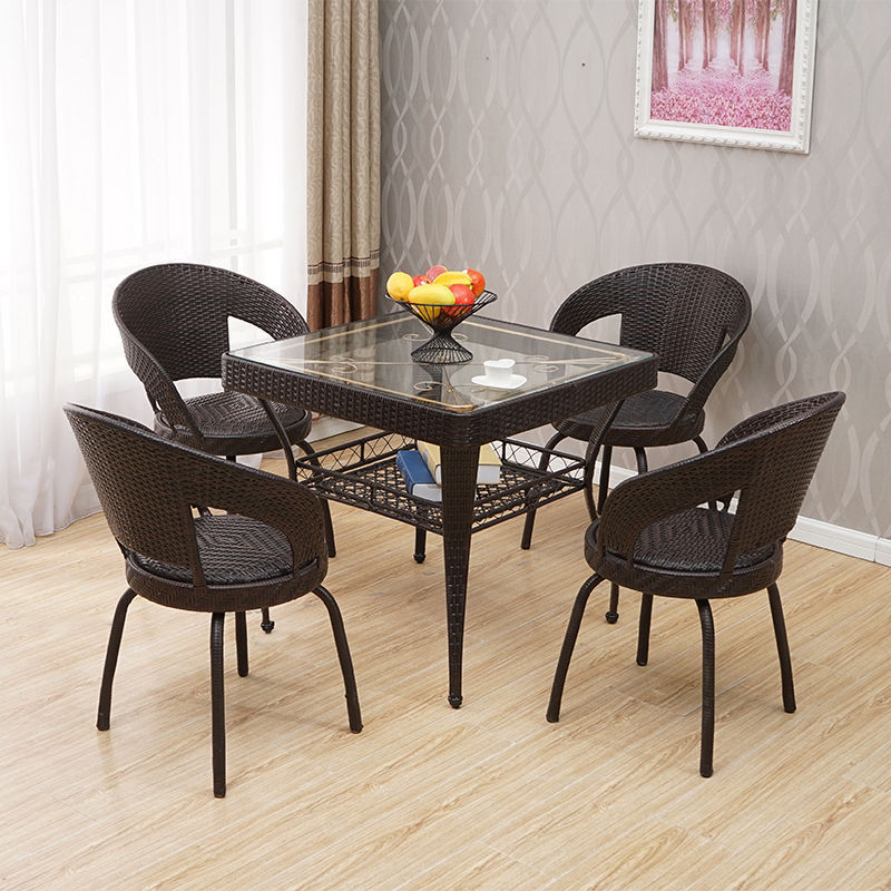 다크브라운 : 대형 80제곱미터 + 회전의자 4개 [고급스러운 분위기] 쿠션포함