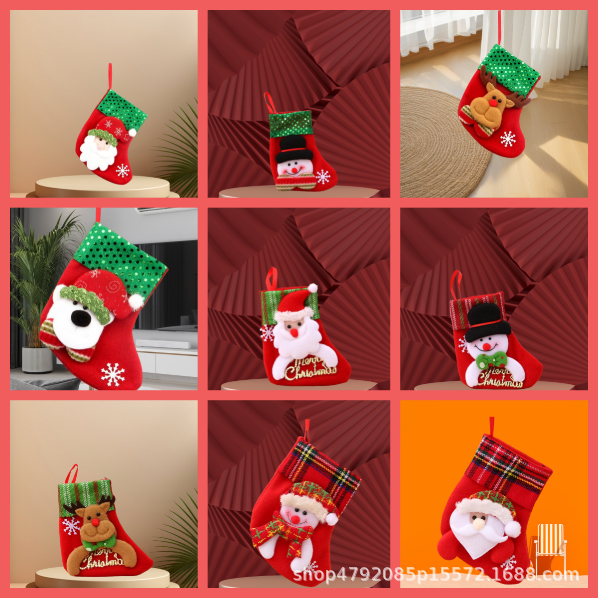 suministros de fiesta transfronterizos calcetines de Navidad bolsas de regalos de Navidad calcetines de Navidad colgantes decoraciones de Navidad