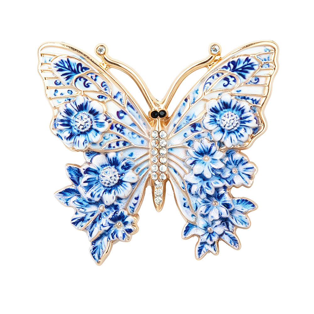 New enamel-painted butterfly brooch, elegant and luxurious, versatile and fashionable pin for women, eco-friendly alloy accessory