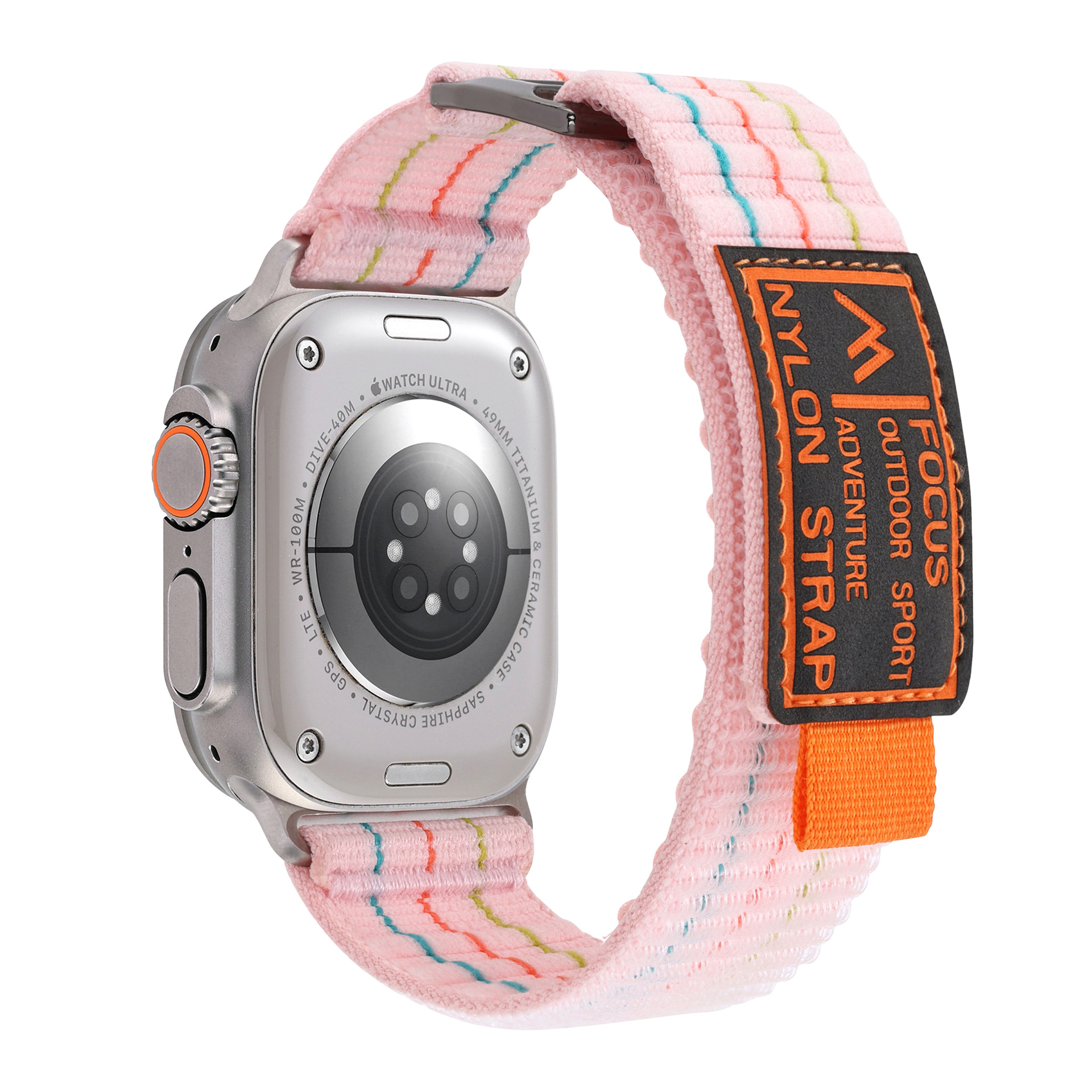Suitable for apple watch3456789, double-section leather-coated nylon loop strap, Apple 10 strap undefined