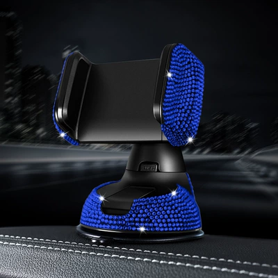 Hot Diamond-Encrusted Car Mobile Phone: Other Automotive Interior Supplies - blue-diamond-single-bracket