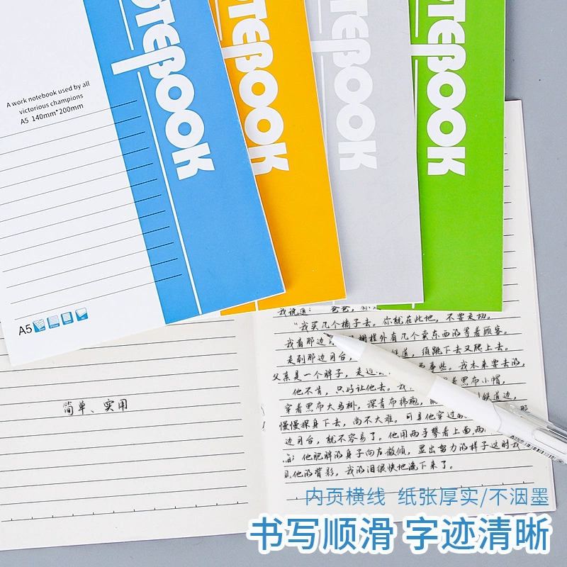 Notebook A5, increased thickness for elementary students, multiple page counts (32–172 pages)
