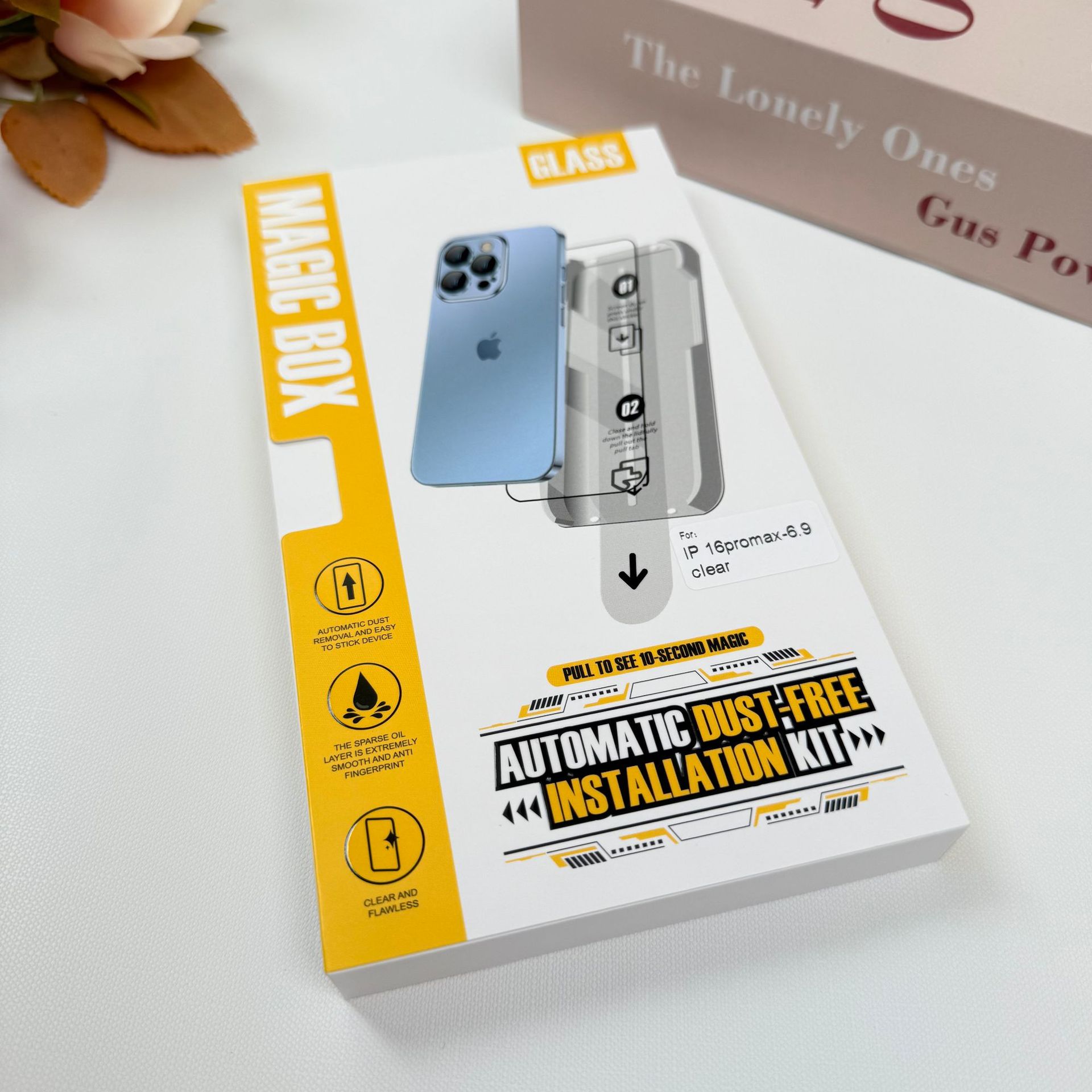 Película templada adecuada para Apple 17pro, transparente para 16promax, aplicación rápida de película de serigrafía para 15pro, kit de instalación sin polvo.