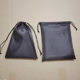 束口袋黑色 210D涤纶索绳袋 纯色空白收口抽绳袋现货产品包装袋
