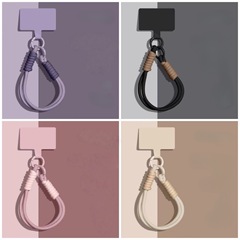 热销撞色手机挂绳 多功能防丢手机壳耳机套玩具包编织手腕绳