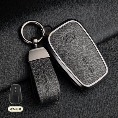 Car key bag | for 24 Toyota Avalon - 1-mysterious-black-asian-dragon-model-b-2-button-pendant-french-goat-leather