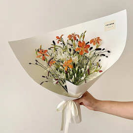 七夕节网红鲜花艺装纸加厚荷兰白卡纸花束鲜花简约包花包装纸批发