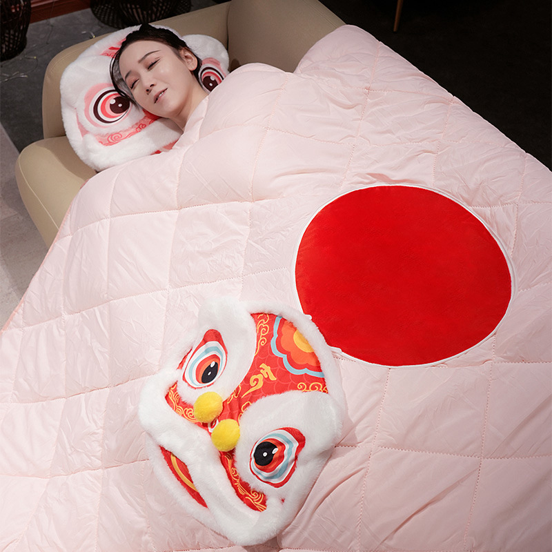 Guochao serpiente 3 - en - 1 mantas de almohada china muñeca de viento despierta león sofá de celebración regalos de Año Nuevo regalos de la empresa