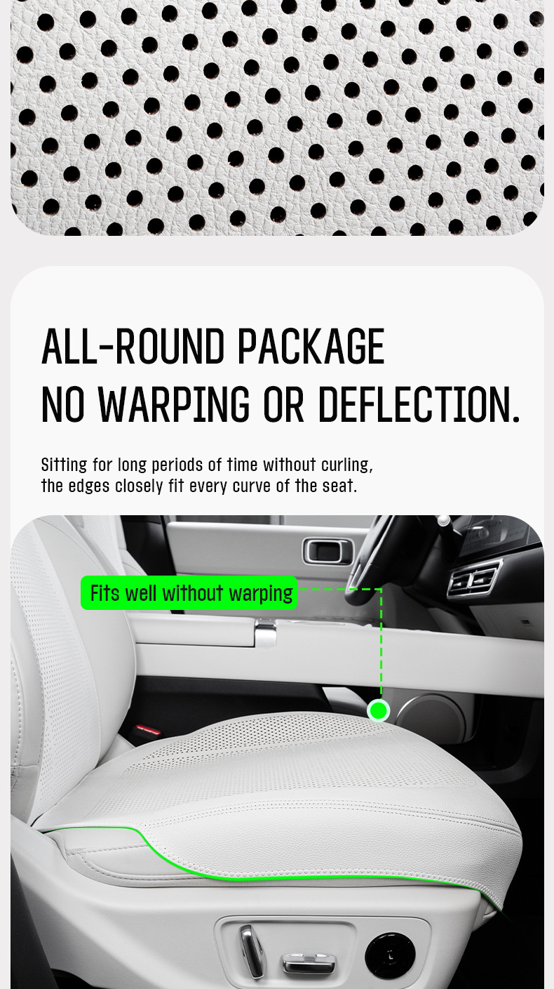Amazon's Best-Selling All-Season Leather Car Seat Cushion, Ventilated and Breathable Thin Car Interior Seat Cushion