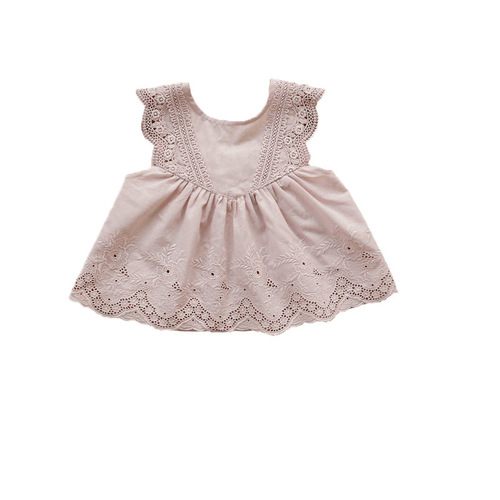 Strawberry Sweet Lace Edge Solid Color Girls' Tank Top Blouse for Summer 2024